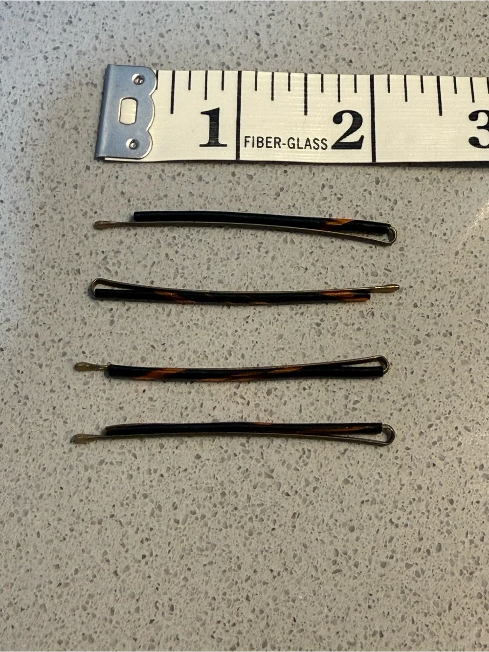 4 Tortoiseshell Bobby Pins - Black with Amber Highlights